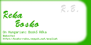 reka bosko business card