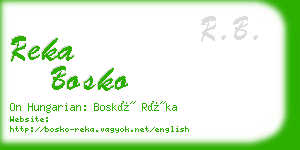 reka bosko business card